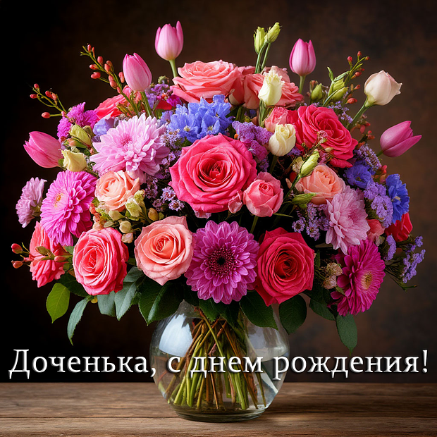 Красивая открытка на день рождения дочери