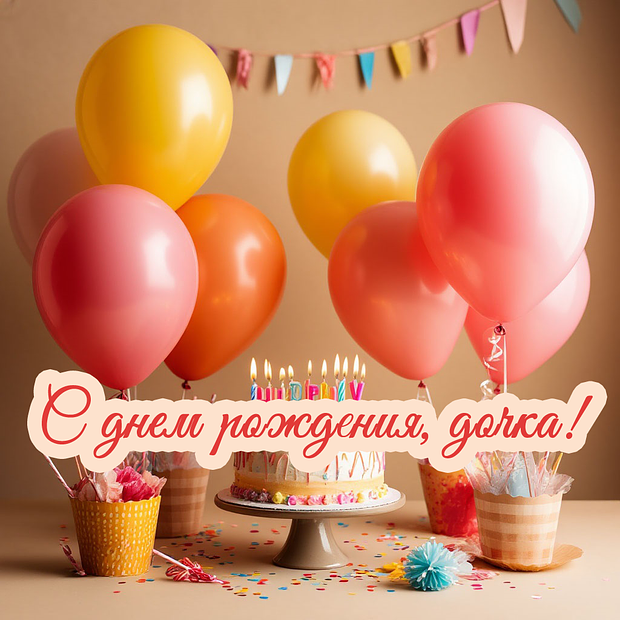 Красивая картинка для поздравления дочери с днем рождения