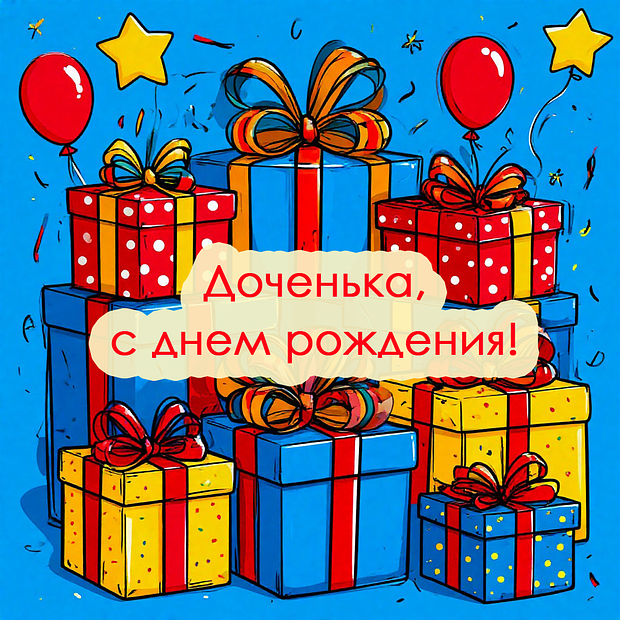 Красивая открытка на день рождения дочери