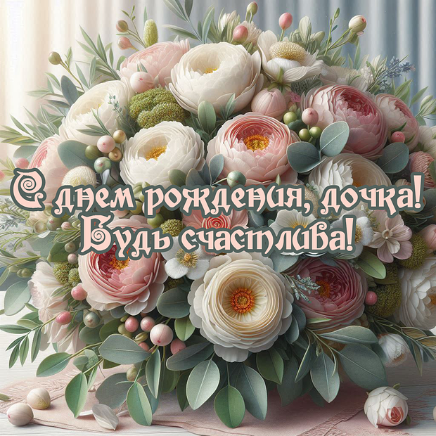 Открытка для дочери на день рождения