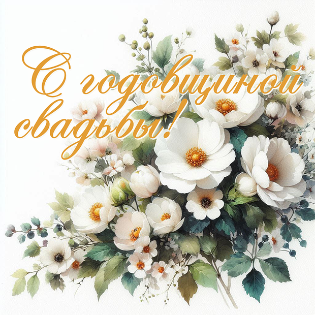 Красивая открытка на годовщину свадьбы