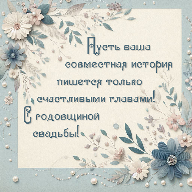 Открытка с поздравлением с годовщиной свадьбы