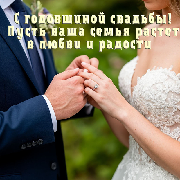 Открытка на годовщину свадьбы с теплыми пожеланиями