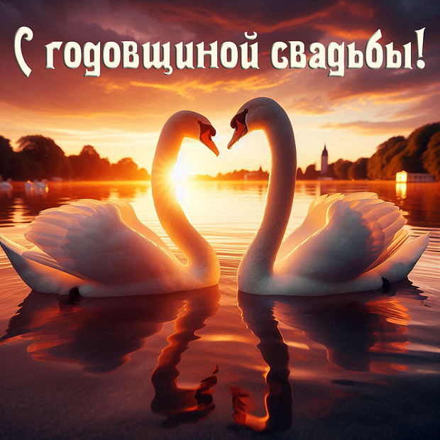 Красивая открытка на годовщину свадьбы