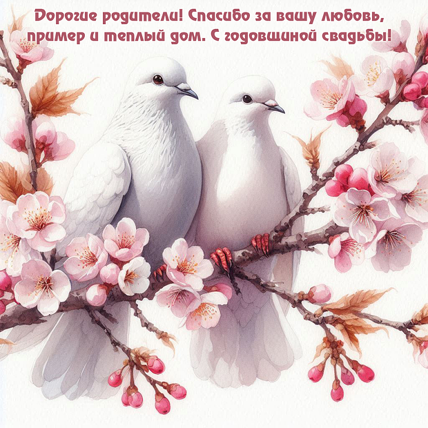 Открытка с поздравлением с годовщиной свадьбы