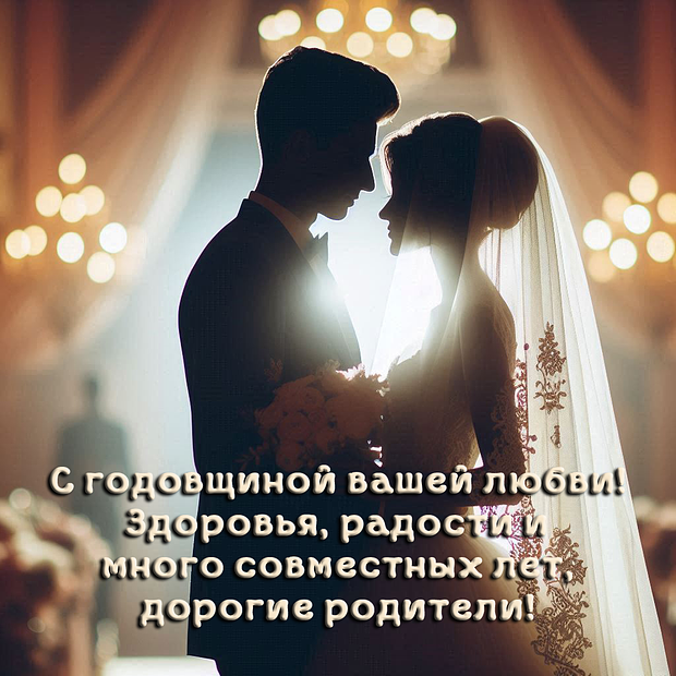 Открытка на годовщину свадьбы с теплыми пожеланиями
