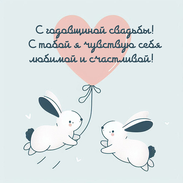 Открытка с поздравлением с годовщиной свадьбы