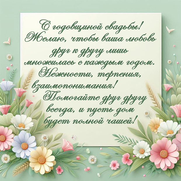 Картинка с душевным поздравлением с годовщиной свадьбы