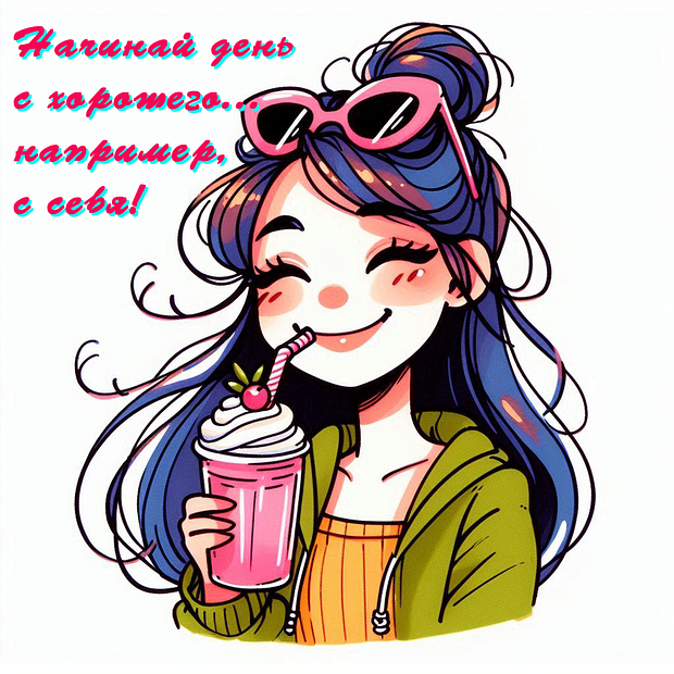 Красивая открытка с пожеланием хорошего дня