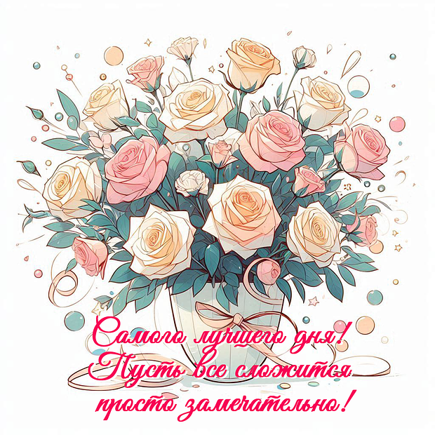 Открытка с теплыми пожеланиями хорошего дня
