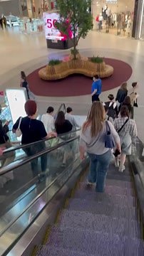 Эвакуация посетителей торгового центра в Москве попала на видео