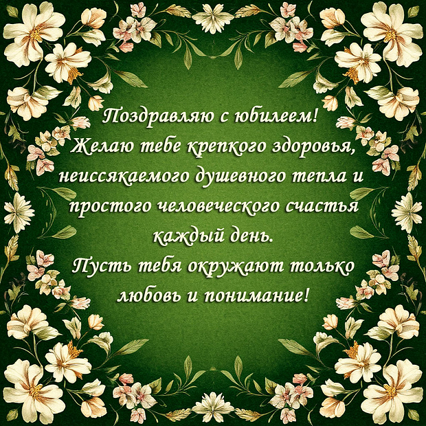 Картинка с душевным поздравлением на юбилей
