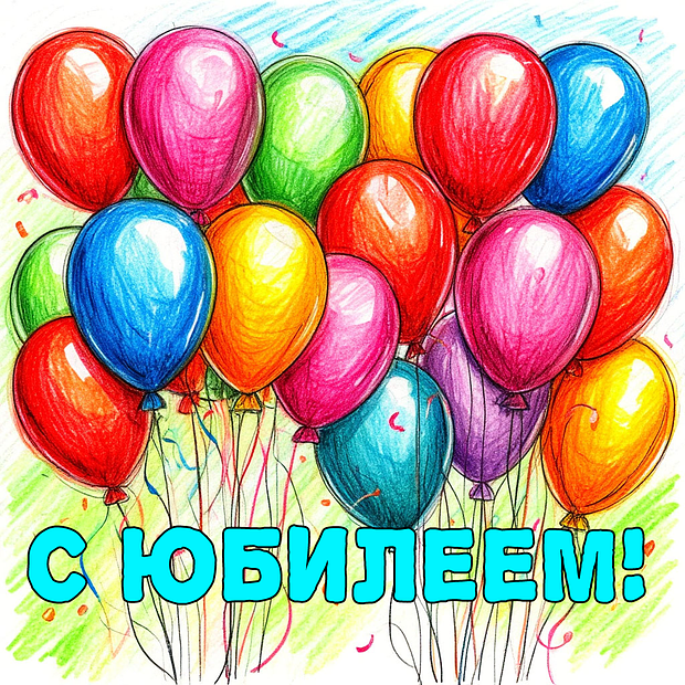 Открытка для близких на юбилей

