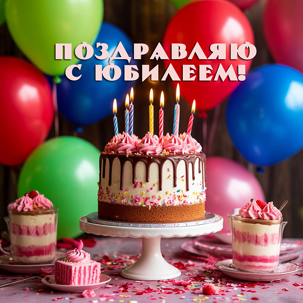 Красивая открытка на юбилей
