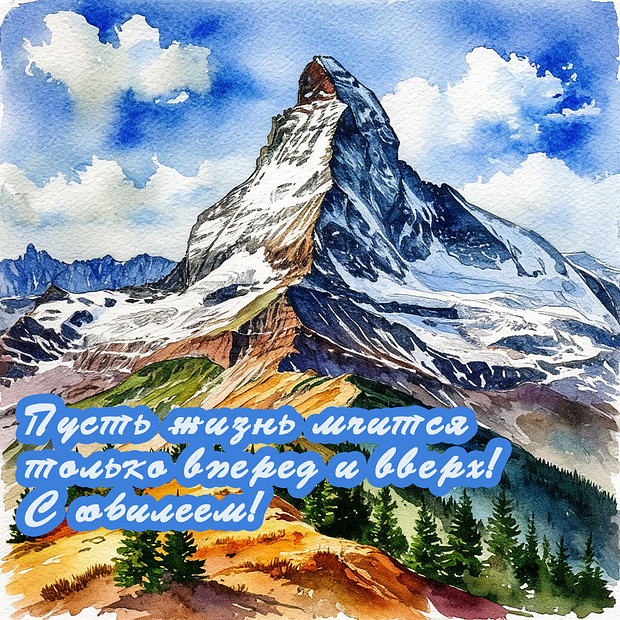Картинка с теплыми пожеланиями на юбилей
