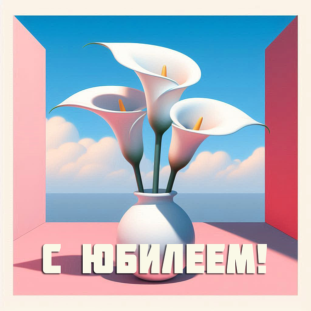 Оригинальная открытка с юбилеем

