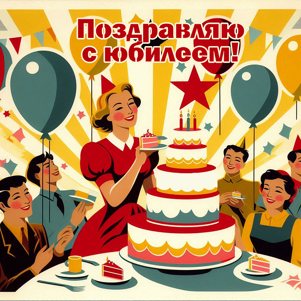 Советская открытка на юбилей