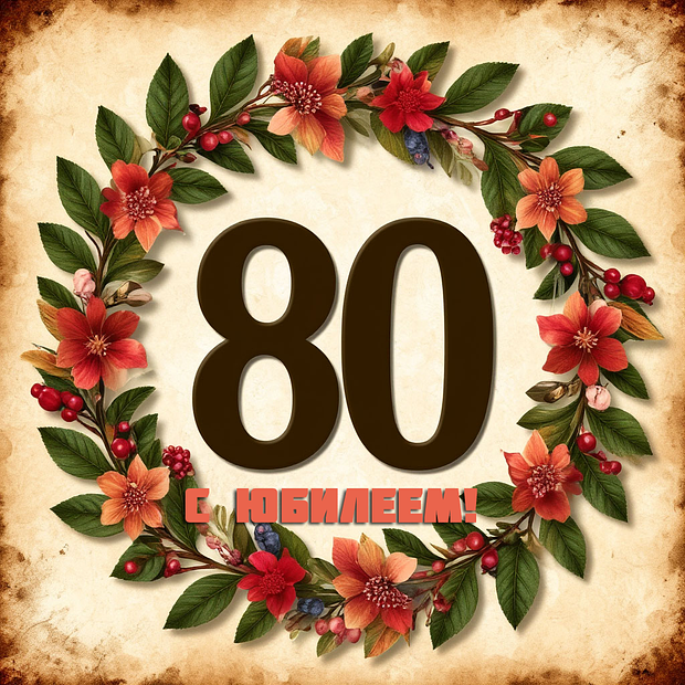 Картинка на юбилей в 80 лет
