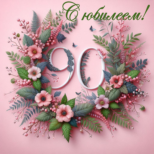Открытка на юбилей в 90 лет