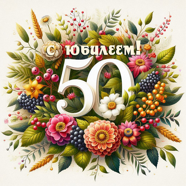 Открытка на юбилей в 50 лет
