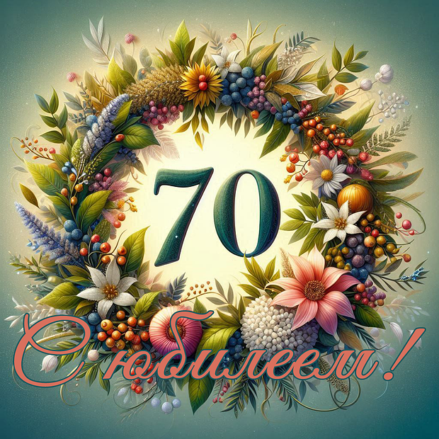 Открытка на юбилей в 70 лет