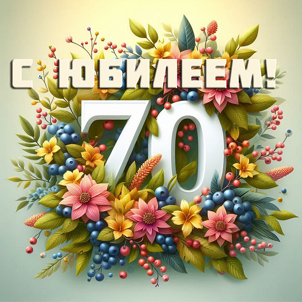 Картинка на юбилей в 70 лет
