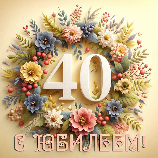Открытка на юбилей в 40 лет