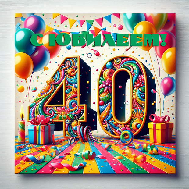 Открытка на юбилей в 40 лет