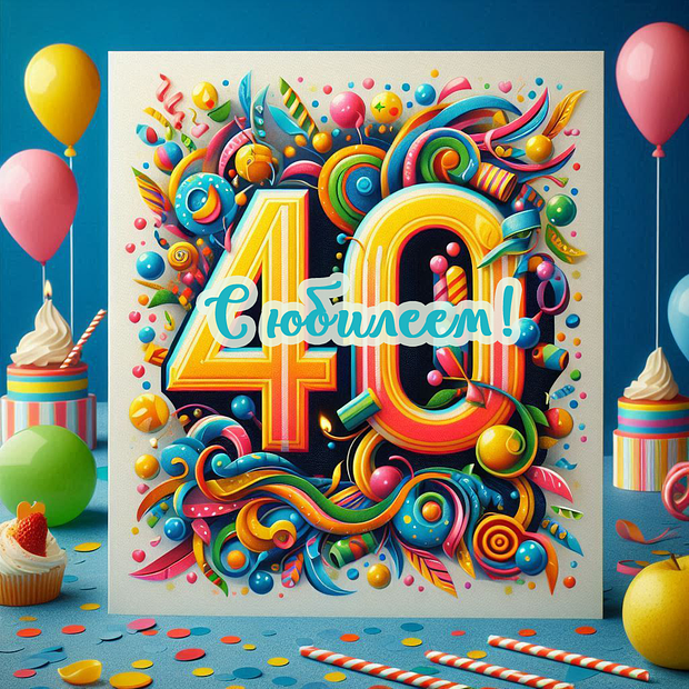 Картинка на юбилей в 40 лет
