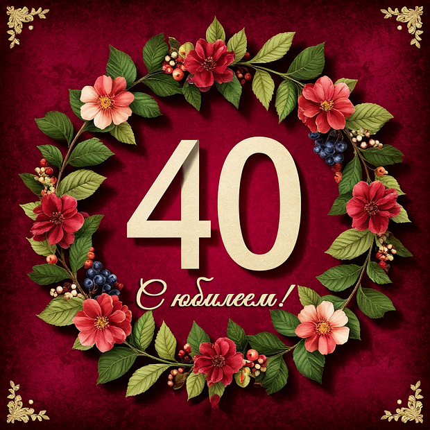 Открытка на юбилей в 40 лет