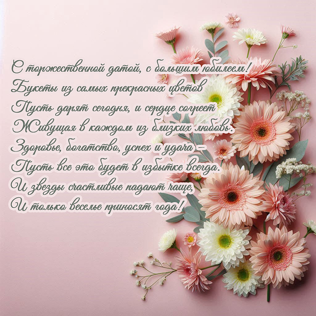 Картинка со стихами на юбилей