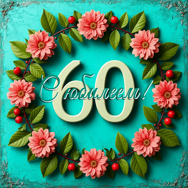 Картинка на юбилей в 60 лет
