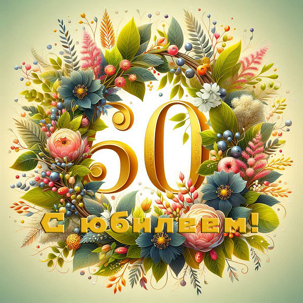 Открытка на юбилей в 60 лет
