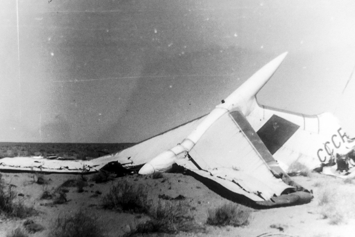 Части фюзеляжа Ту-154, рухнувшего в Узбекистане