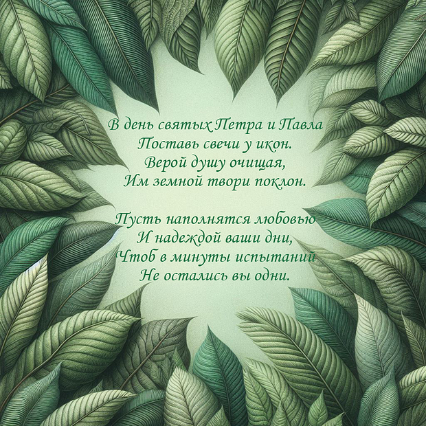 Картинка с поздравлением на День Петра и Павла