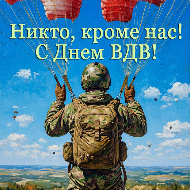Открытка для десантников на День ВДВ
