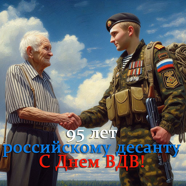Картинка с поздравлением на День ВДВ

