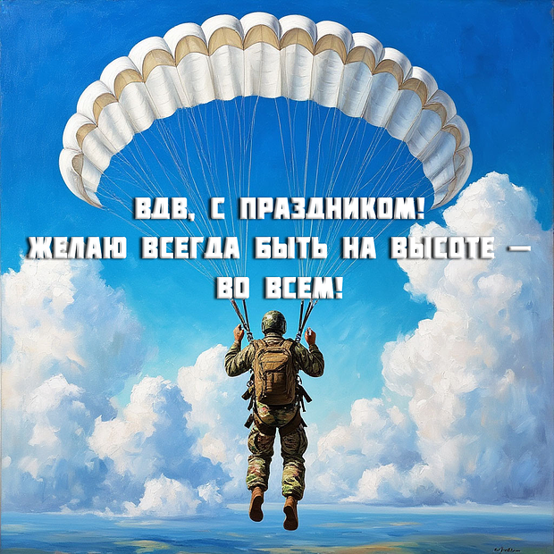 Красивая открытка на День ВДВ
