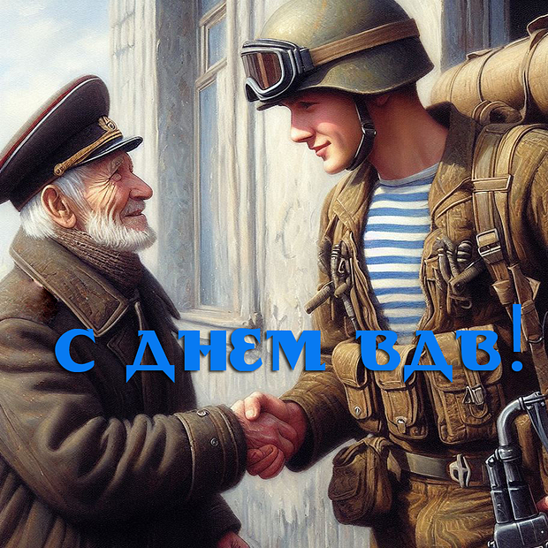 Открытка на День ВДВ с теплыми словами
