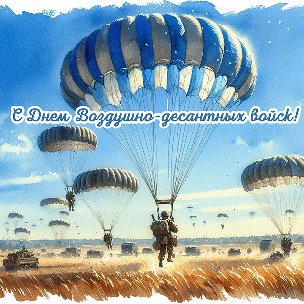 Открытка для десантников на День ВДВ
