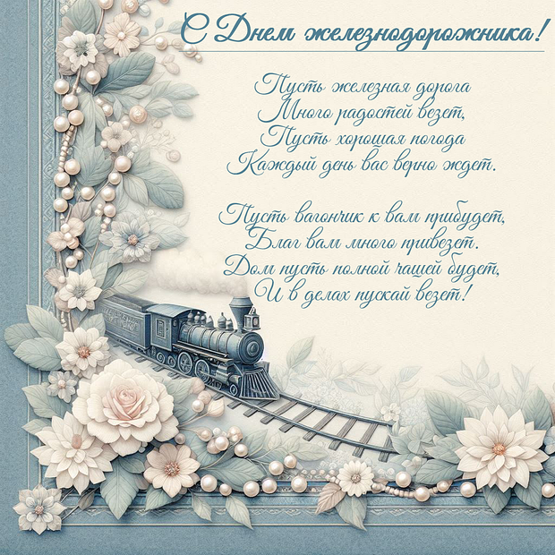 Картинка со стихами на День железнодорожника