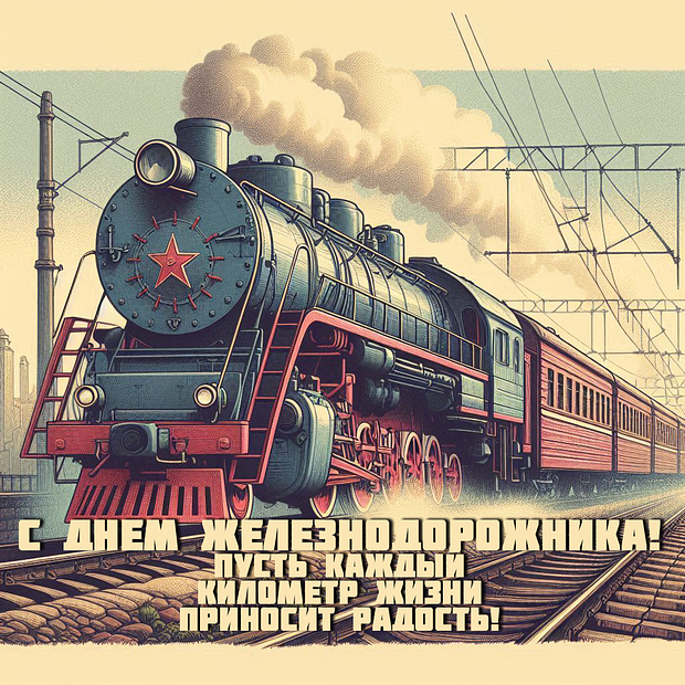 Душевная открытка для поздравления с Днем железнодорожника