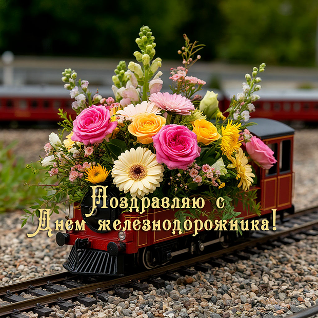 Картинка с поздравлением на День железнодорожника