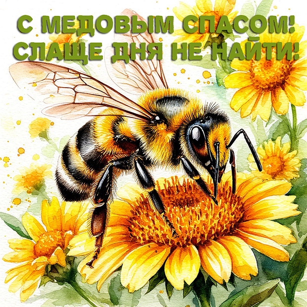 Бесплатная открытка с Медовым Спасом
