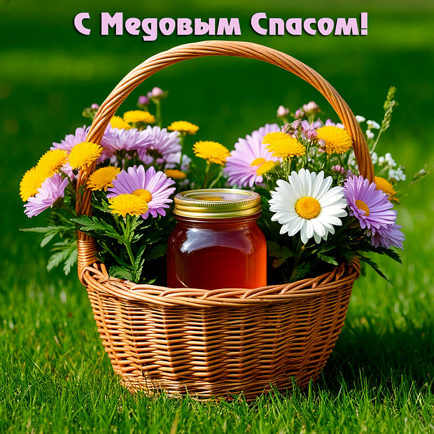 Бесплатная открытка с Медовым Спасом
