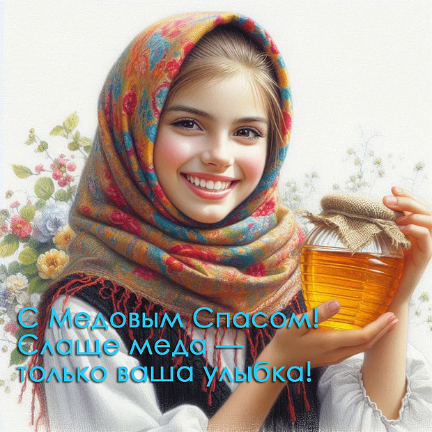 Бесплатная открытка с Медовым Спасом
