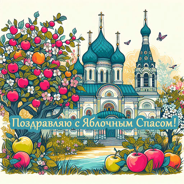 Бесплатная открытка с Яблочным Спасом
