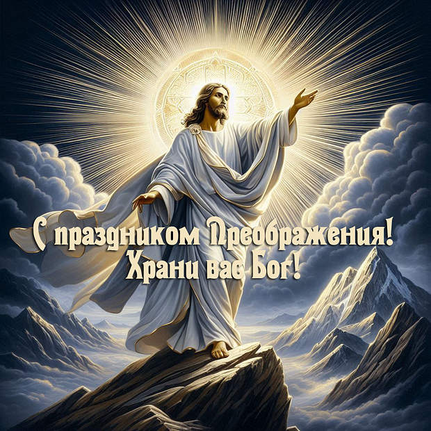 Открытка для православных на Преображение Господне