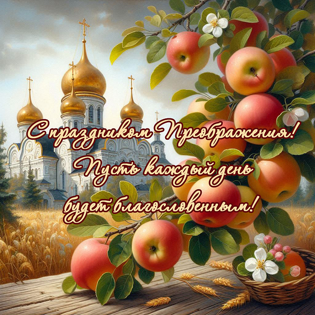 Открытка для православных на Преображение Господне