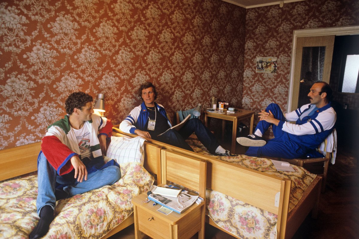 XXII летние Олимпийские игры в Москве (с 19 июля по 3 августа 1980 года). Итальянские спортсмены в номере Олимпийской деревни